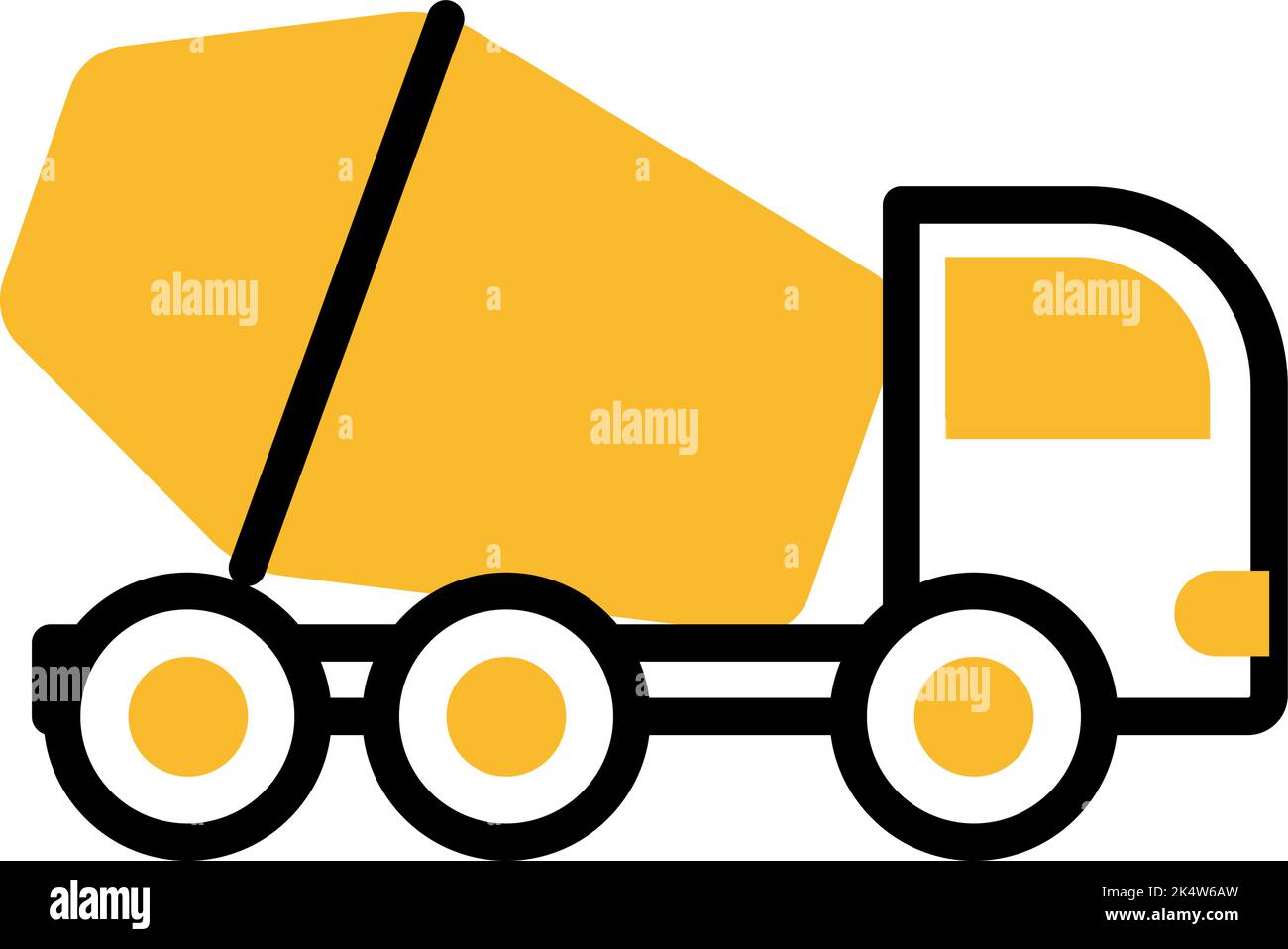 Attrezzature dure betoniera, illustrazione, vettore su sfondo bianco. Illustrazione Vettoriale