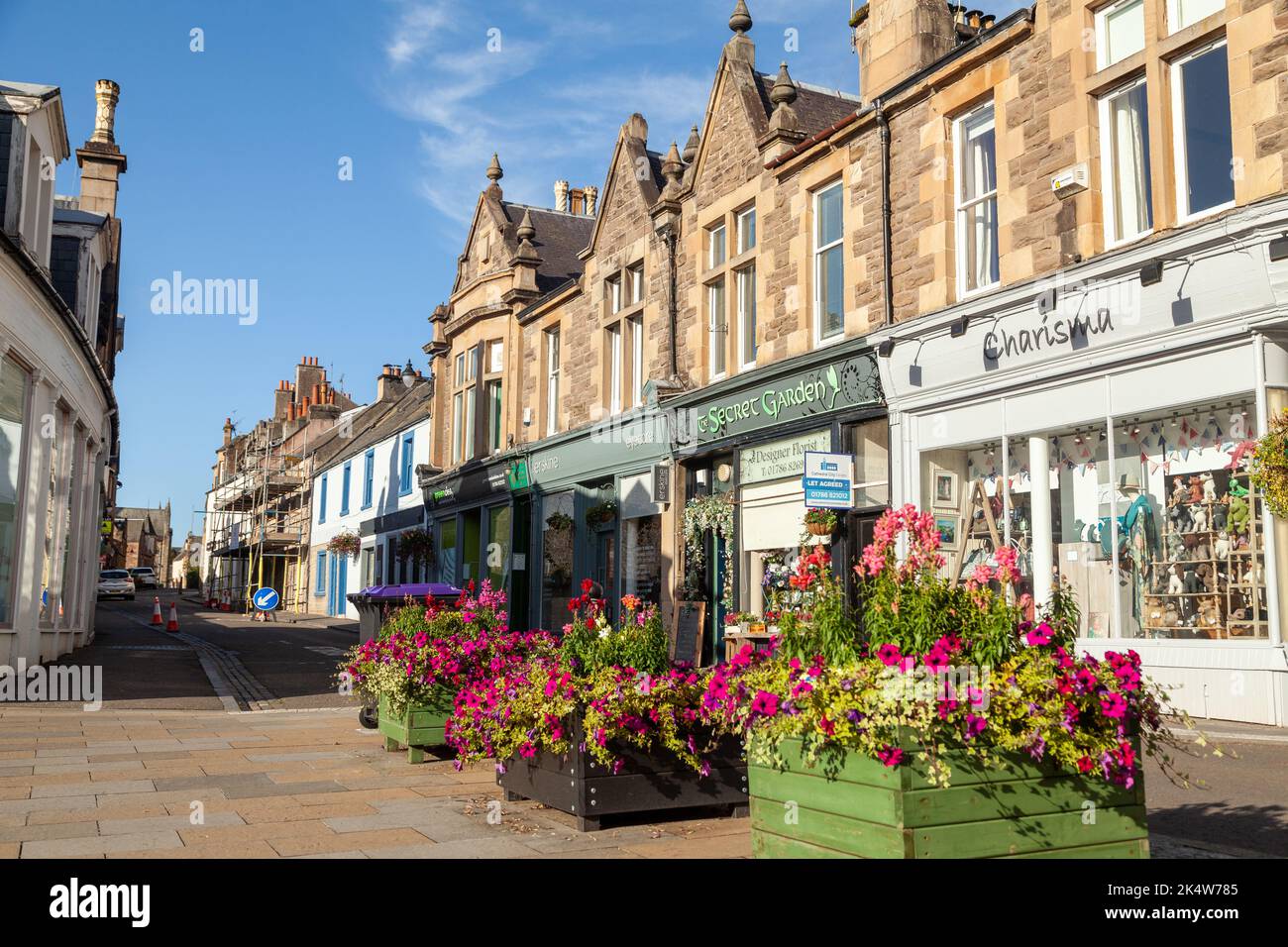 High Street, Dunblane, Stirling, Scozia Foto Stock