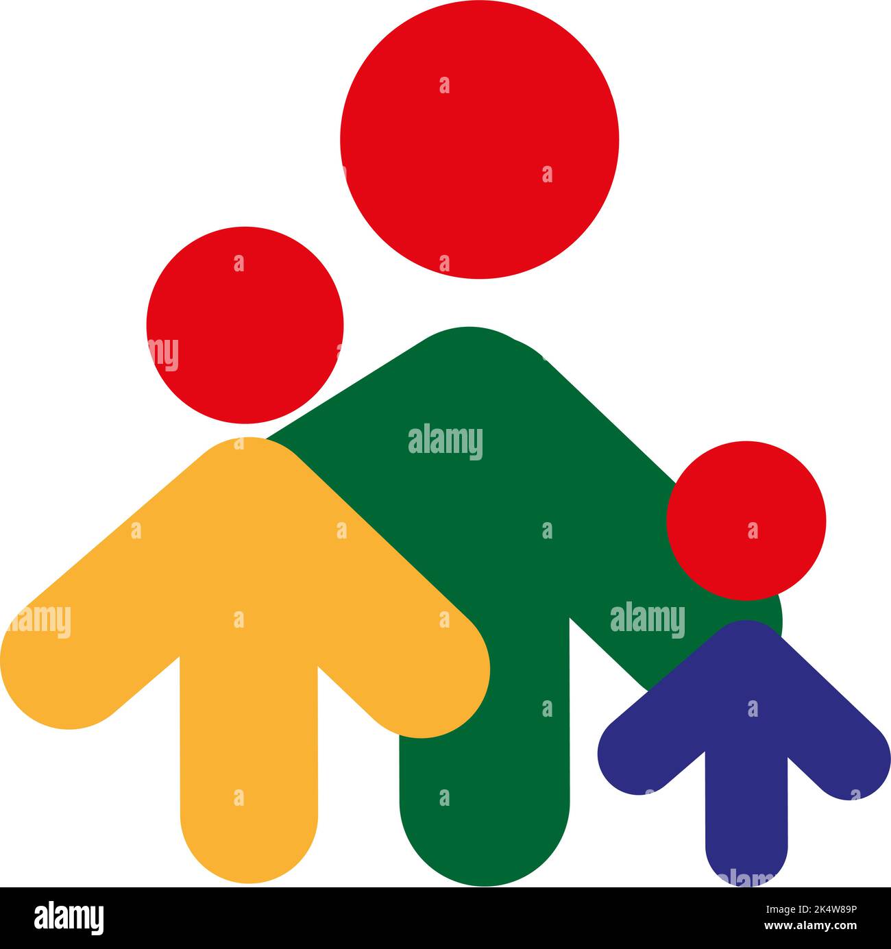 Famiglia di logo, illustrazione, vettore su sfondo bianco. Illustrazione Vettoriale