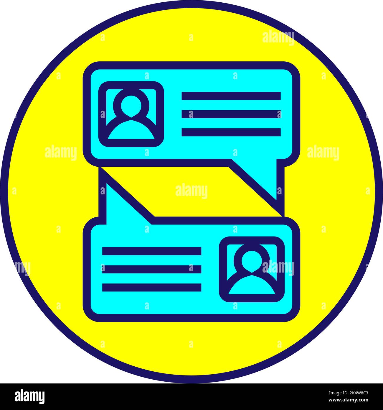Chat multimediale, illustrazione, vettore su sfondo bianco. Illustrazione Vettoriale
