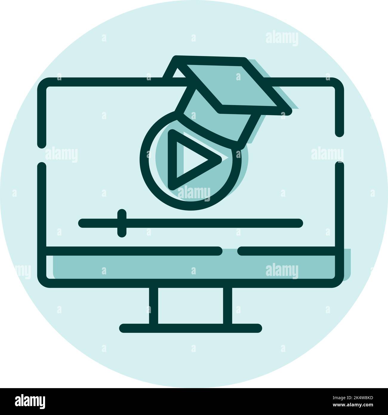 Video lezioni online, illustrazione, vettore su sfondo bianco. Illustrazione Vettoriale