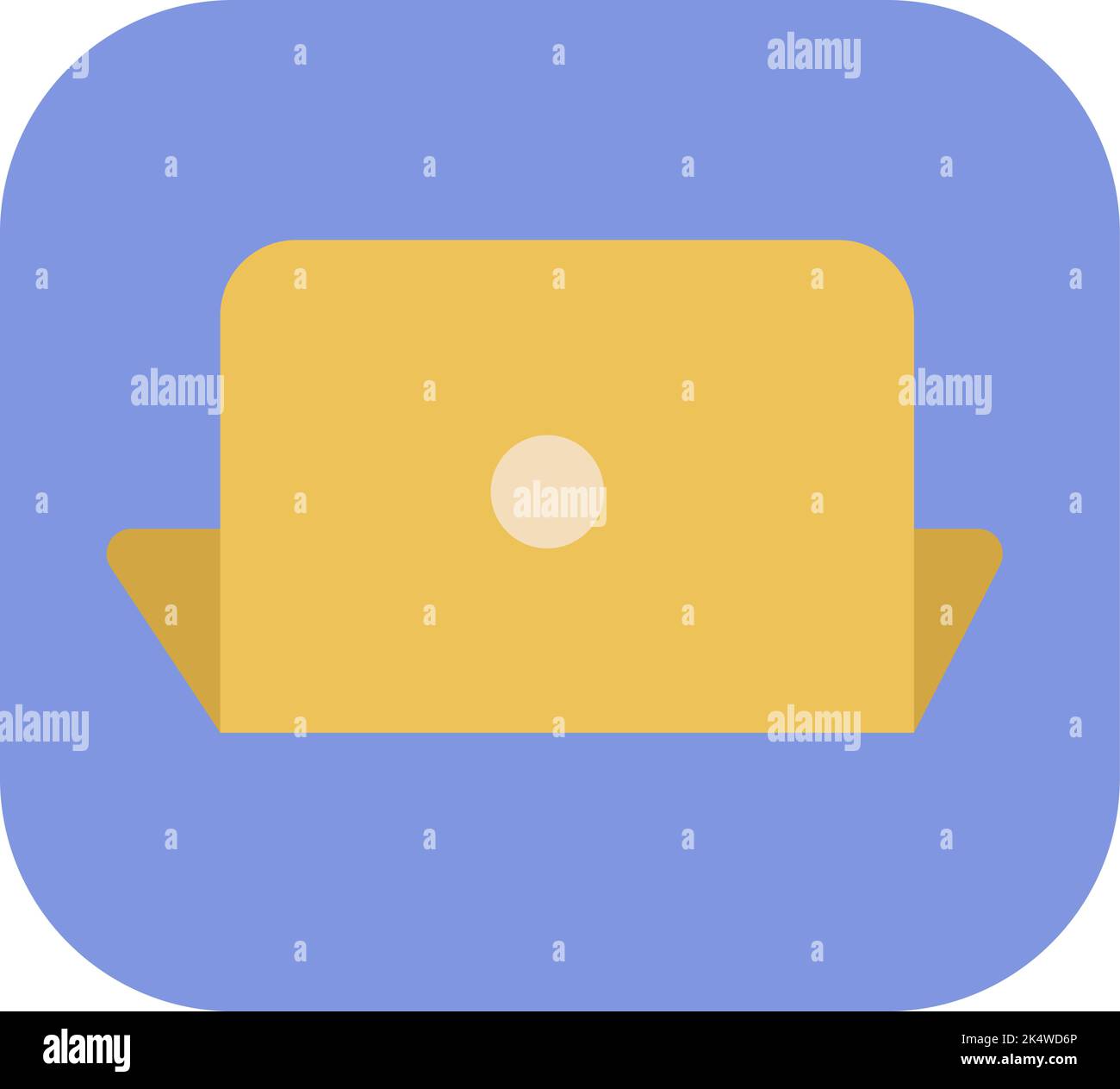 Computer portatile da ufficio giallo, illustrazione, vettore su sfondo bianco. Illustrazione Vettoriale