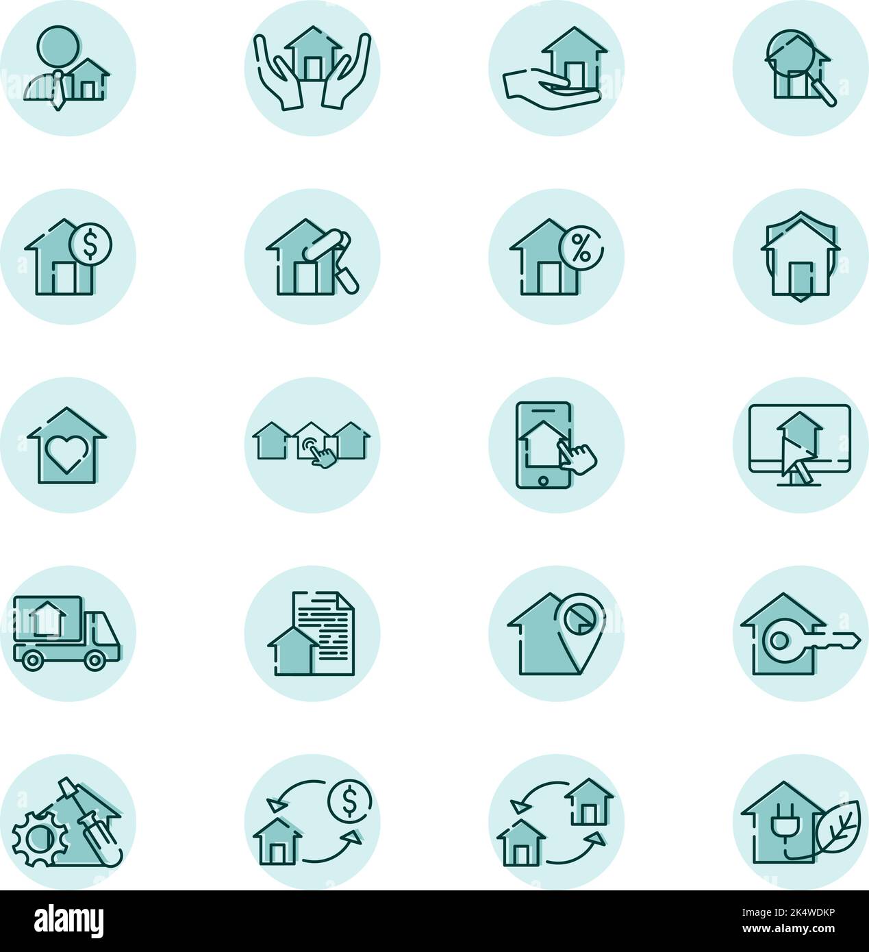 Selezione immobiliare, illustrazione, vettore su sfondo bianco. Illustrazione Vettoriale
