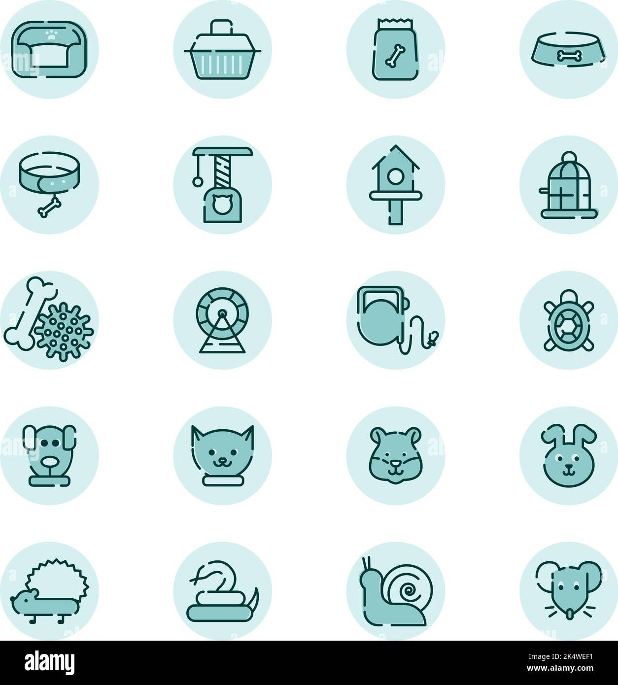 Cura degli animali domestici, illustrazione, vettore su sfondo bianco. Illustrazione Vettoriale