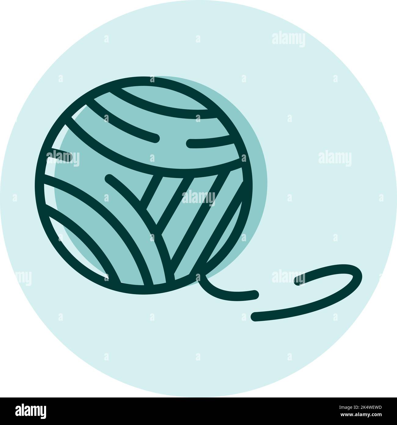 Palla di filato, illustrazione, vettore su sfondo bianco. Illustrazione Vettoriale