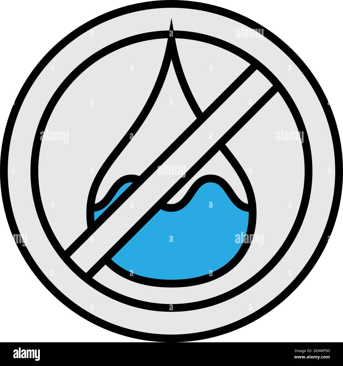Nessun segno d'acqua, illustrazione, vettore su sfondo bianco. Illustrazione Vettoriale