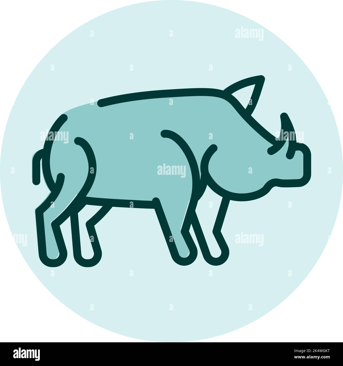 Cinghiale, illustrazione, vettore su sfondo bianco. Illustrazione Vettoriale