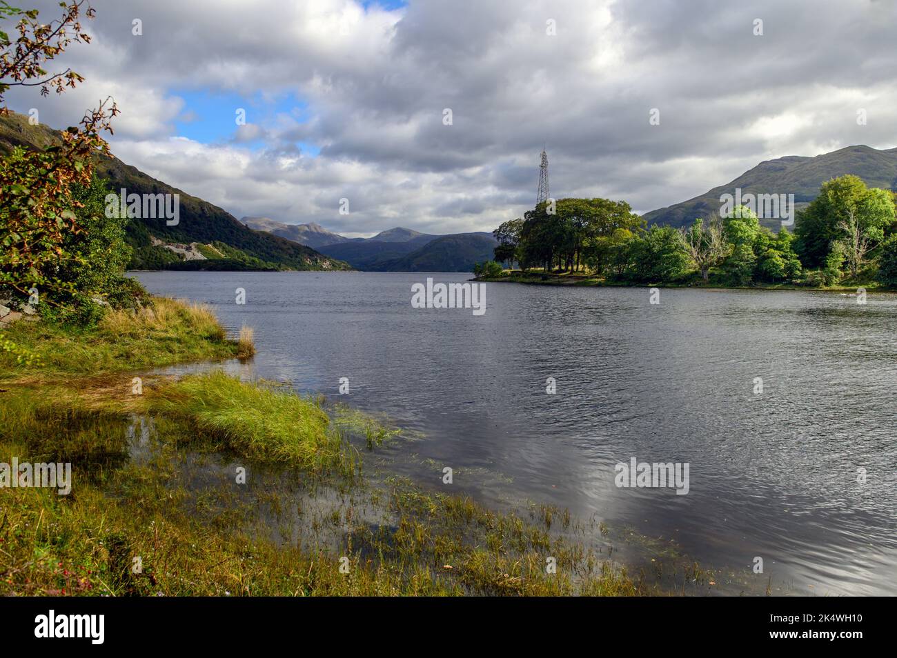 Loch Etive dalla foce del fiume Awe a Taynuilt ad Argyll, Scozia Foto Stock