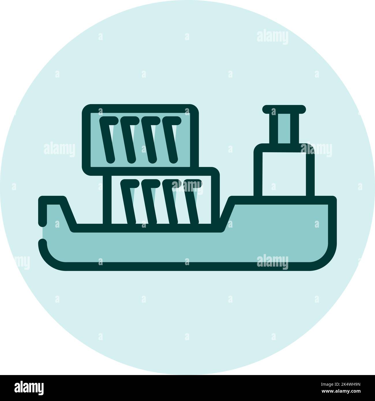 Nave da carico, illustrazione, vettore su sfondo bianco. Illustrazione Vettoriale