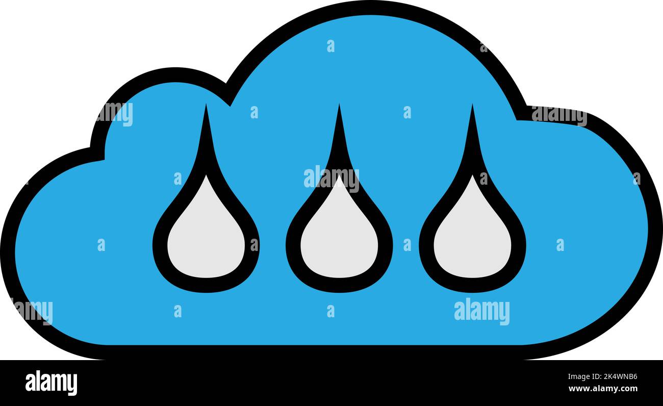 Nuvola di pioggia, illustrazione, vettore su sfondo bianco. Illustrazione Vettoriale