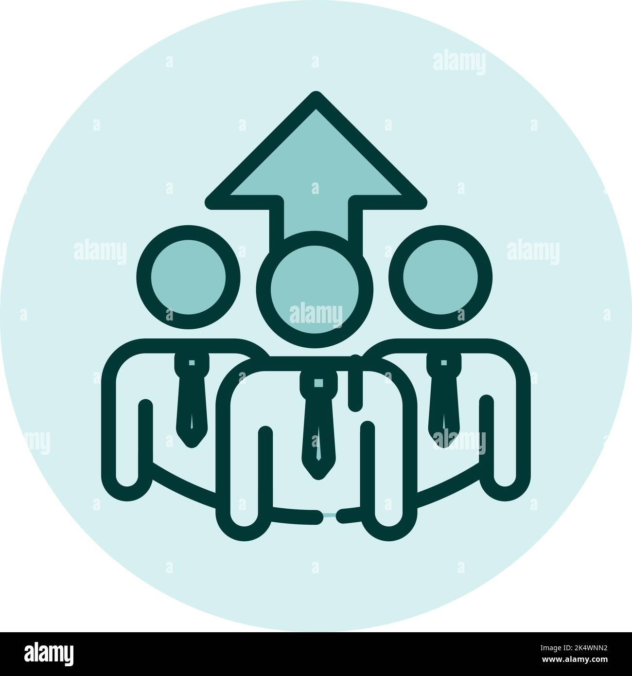 Sviluppo del team, illustrazione, vettore su sfondo bianco. Illustrazione Vettoriale