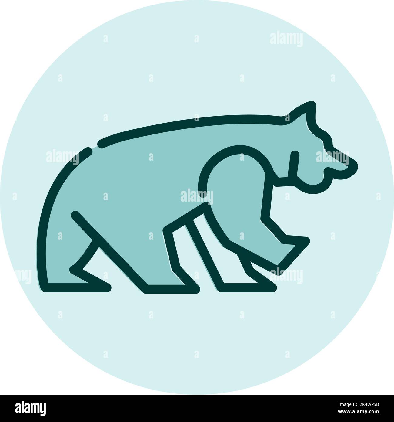 Orso selvatico, illustrazione, vettore su sfondo bianco. Illustrazione Vettoriale