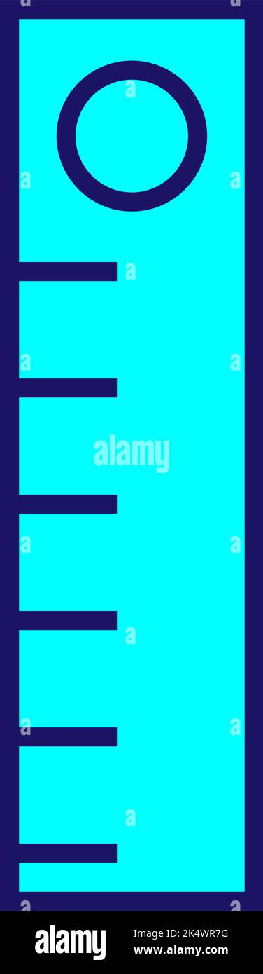 Righello didattico, illustrazione, vettore su sfondo bianco. Illustrazione Vettoriale