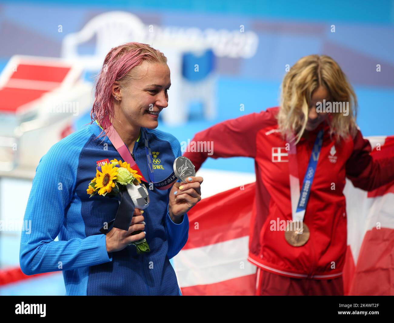 1st AGOSTO 2021 - TOKYO, GIAPPONE: Sarah SJOSTROM di Svezia vince la medaglia d'argento nella finale di Freestyle 50m delle Donne in piscina ai Giochi Olimpici di Tokyo 2020 (Foto: Mickael Chavet/RX) Foto Stock