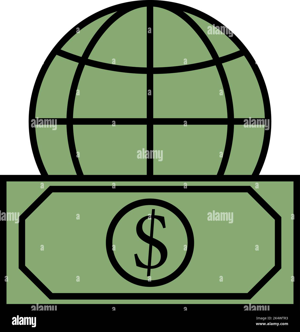 Finanza mondiale, illustrazione, vettore su sfondo bianco. Illustrazione Vettoriale