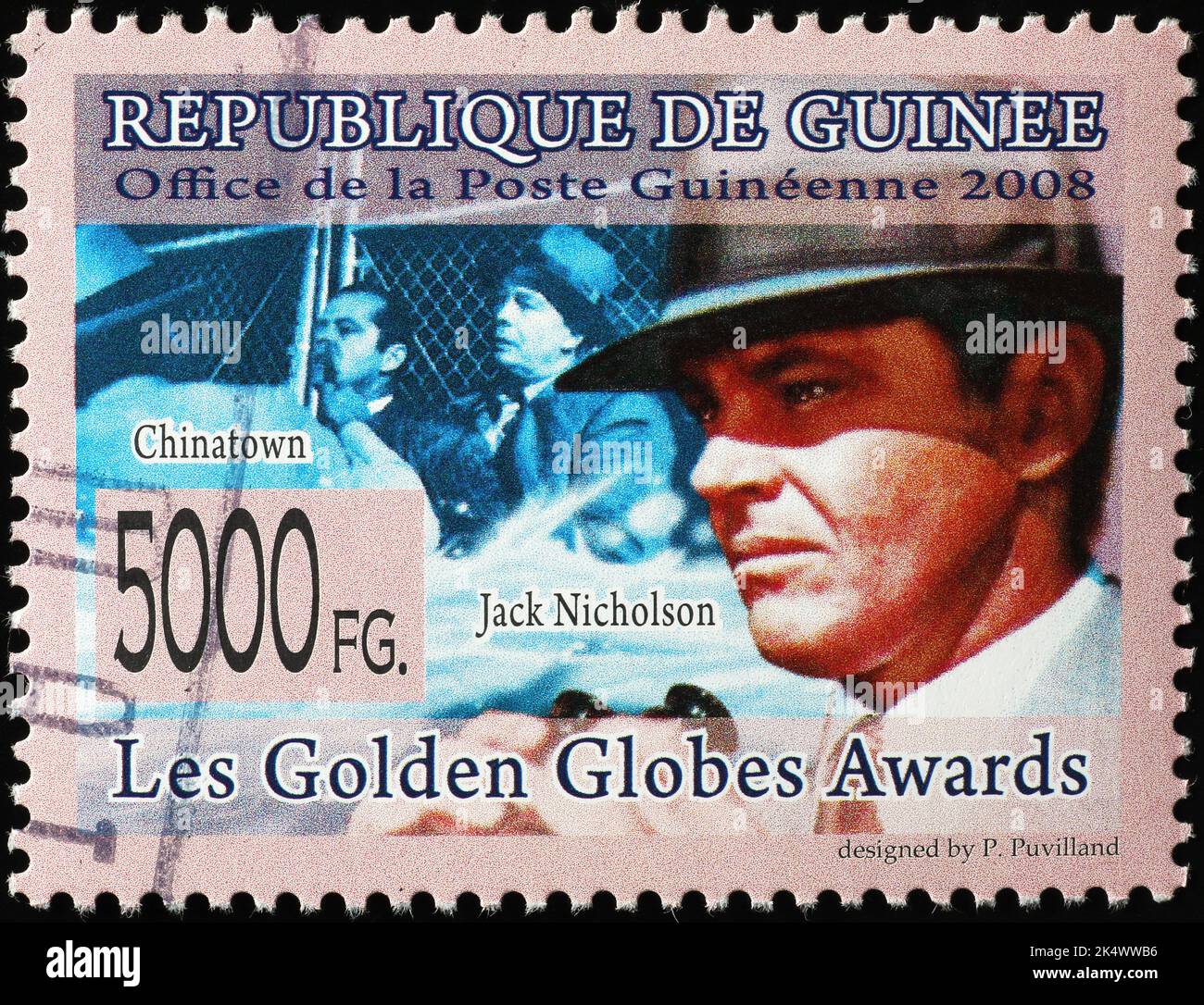 Jack Nicholson sul francobollo della Guinea Foto Stock