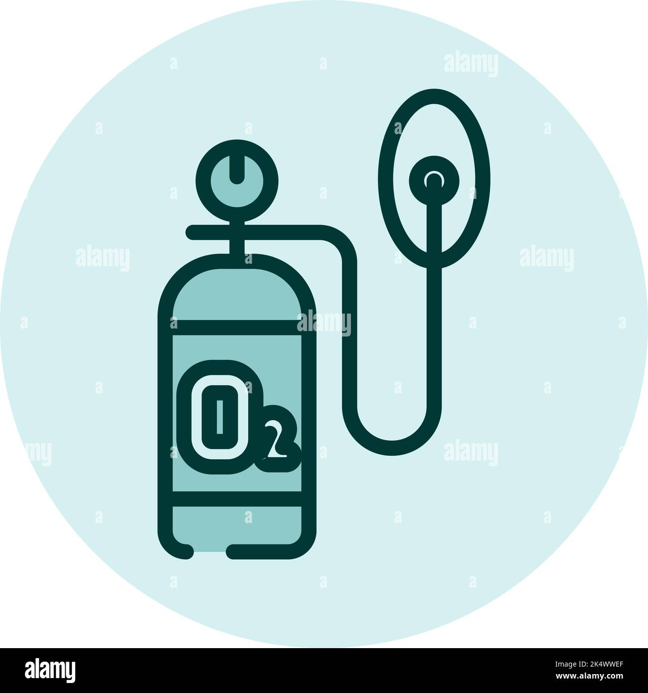 Ossigeno di emergenza, illustrazione, vettore su sfondo bianco. Illustrazione Vettoriale