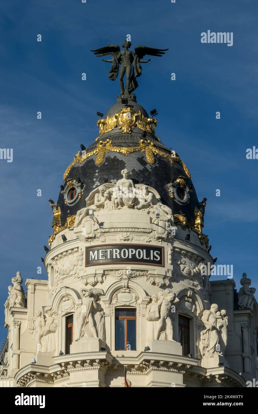 Il Metropolis Building a Madrid, Spagna Foto Stock