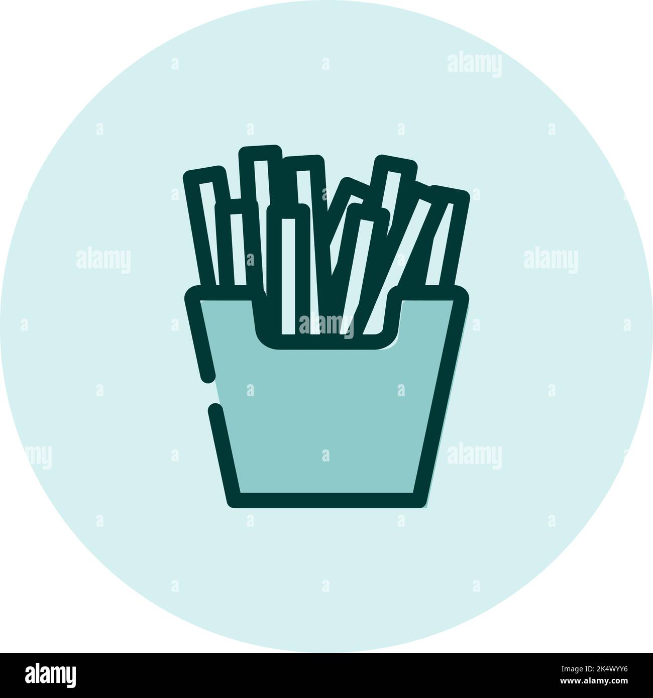 Patatine fritte, illustrazione, vettore su sfondo bianco. Illustrazione Vettoriale