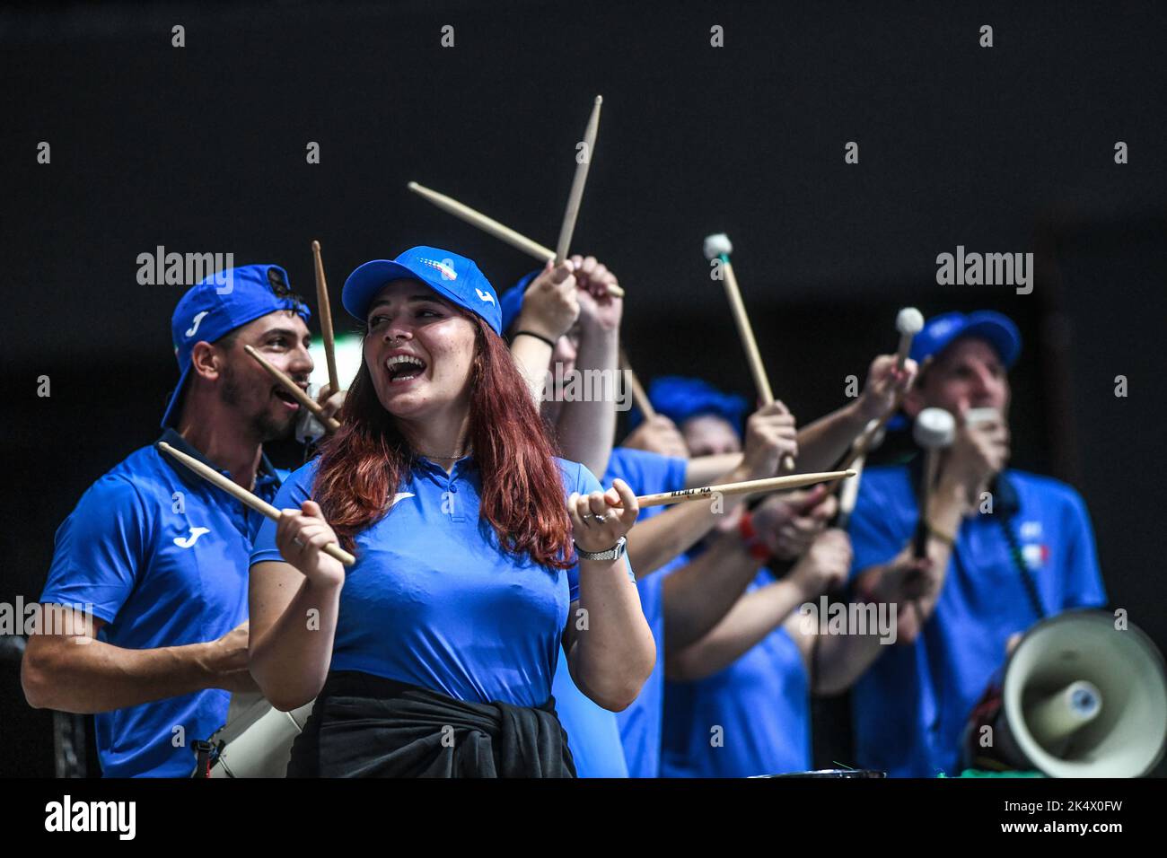 Tifosi italiani alle finali della Coppa Davis, Gruppo A (Bologna) Foto Stock