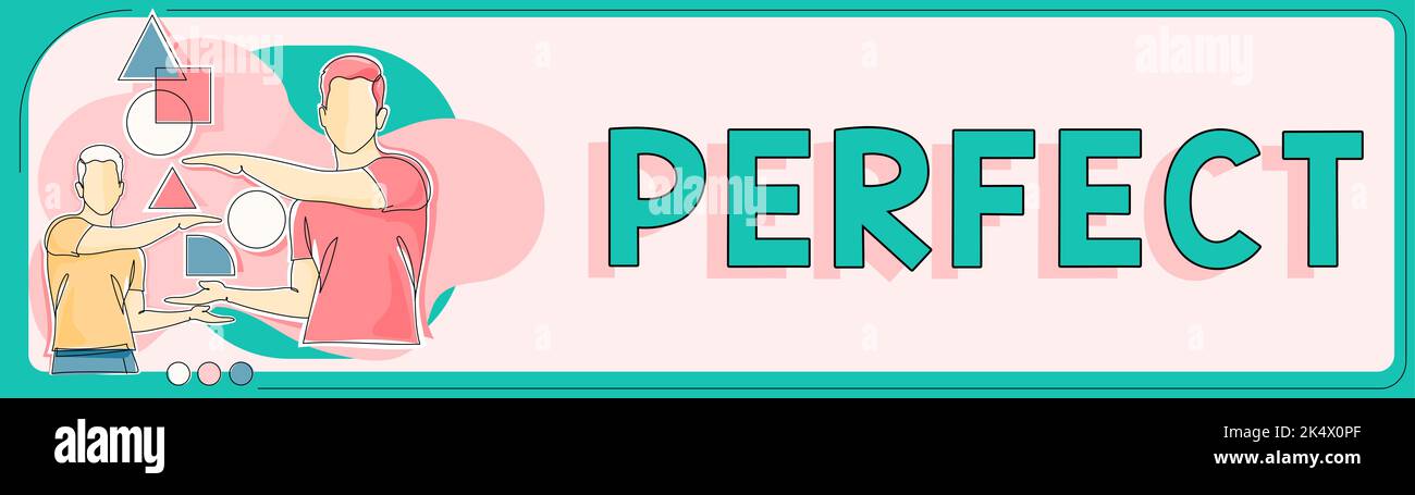 Segno che mostra perfetto. Foto concettuale completa senza difetti o imperfezioni, precisa o precisa Foto Stock