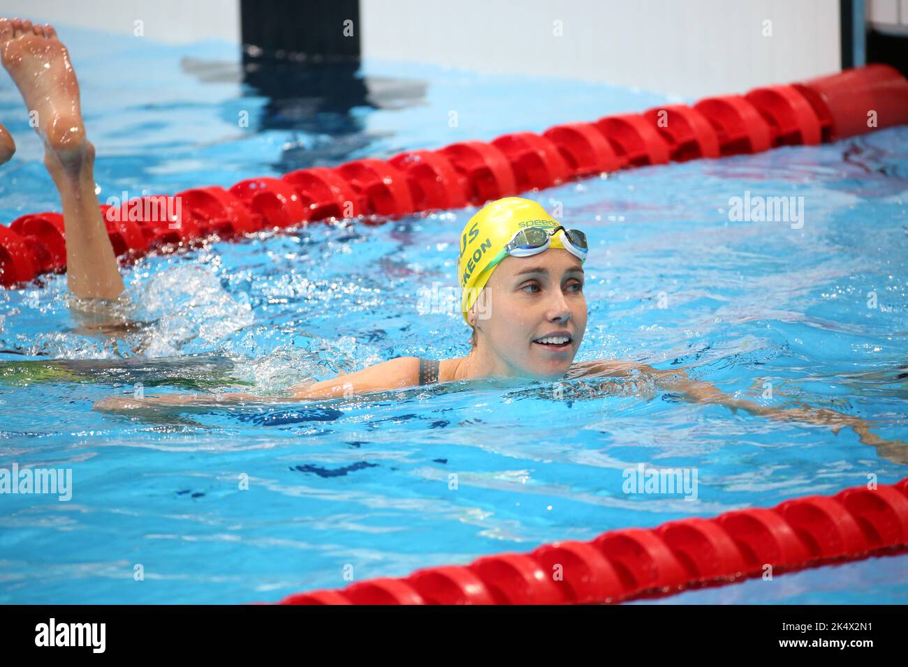 1st AGOSTO 2021 - TOKYO, GIAPPONE: Emma McKeon of Australia reagisce alla vittoria della medaglia d'oro nella finale di Freestyle 50m delle Donne in piscina ai Giochi Olimpici di Tokyo 2020 (Foto: Mickael Chavet/RX) Foto Stock