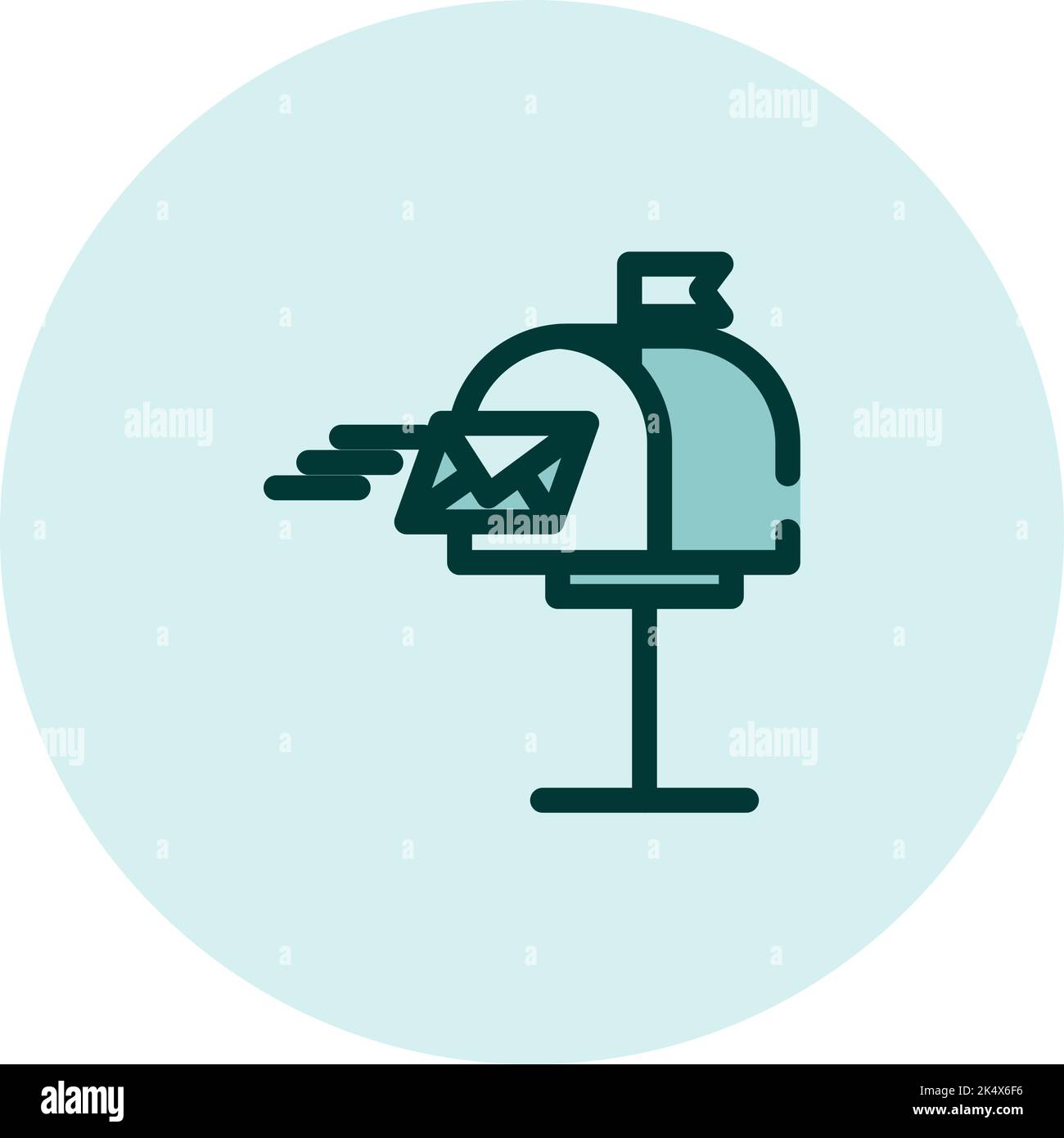 Servizio postale, illustrazione, vettore su sfondo bianco. Illustrazione Vettoriale