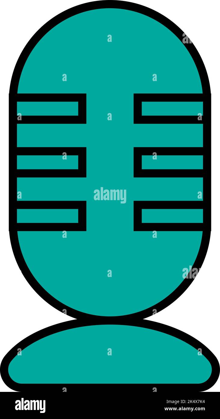 Tecnologia microfono del dispositivo, illustrazione, vettore su sfondo bianco. Illustrazione Vettoriale