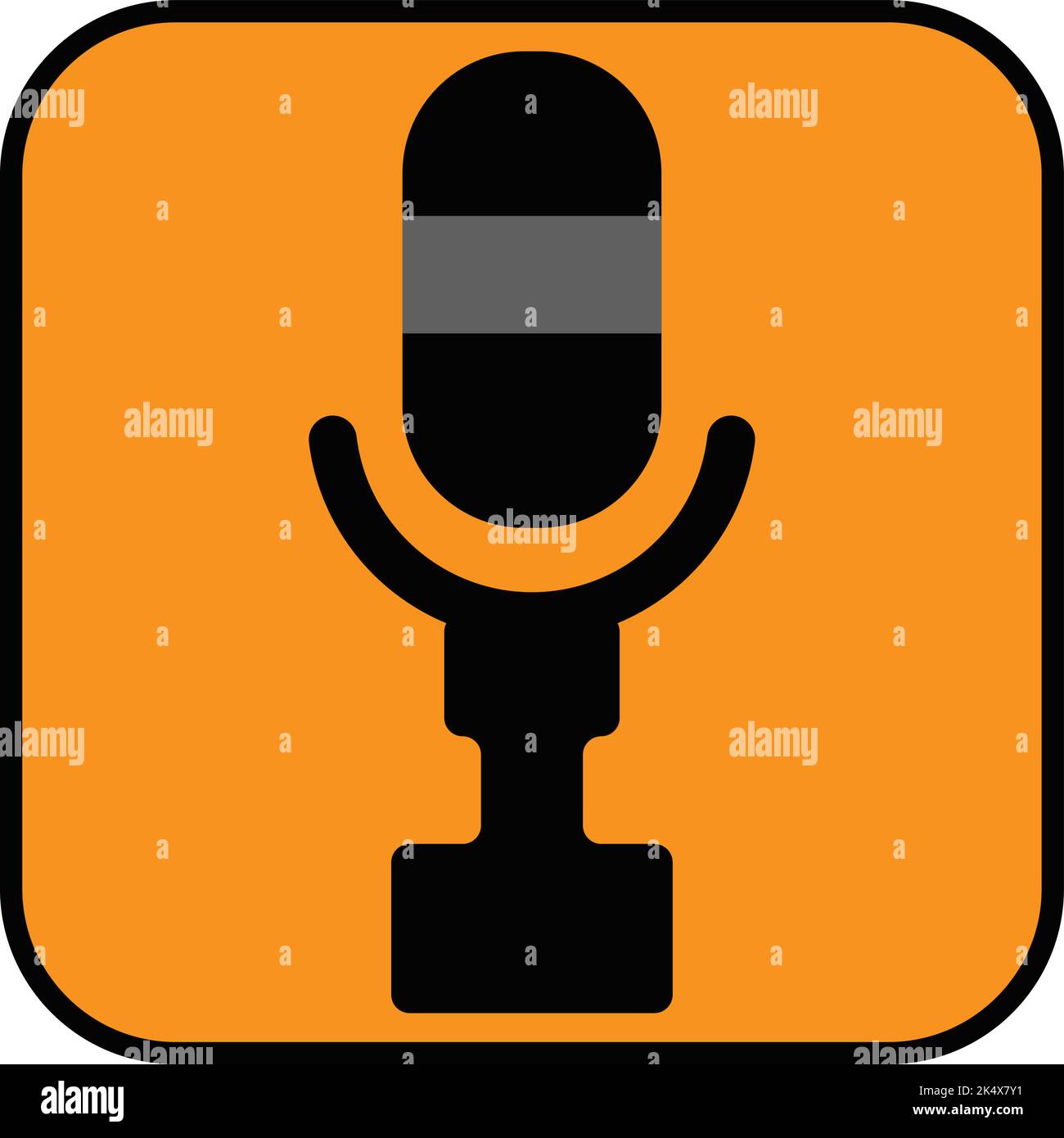 Microfono per filmati, illustrazione, vettore su sfondo bianco. Illustrazione Vettoriale