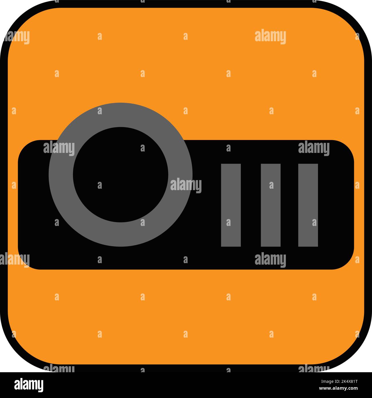 Proiettore di filmati, illustrazione, vettore su sfondo bianco. Illustrazione Vettoriale