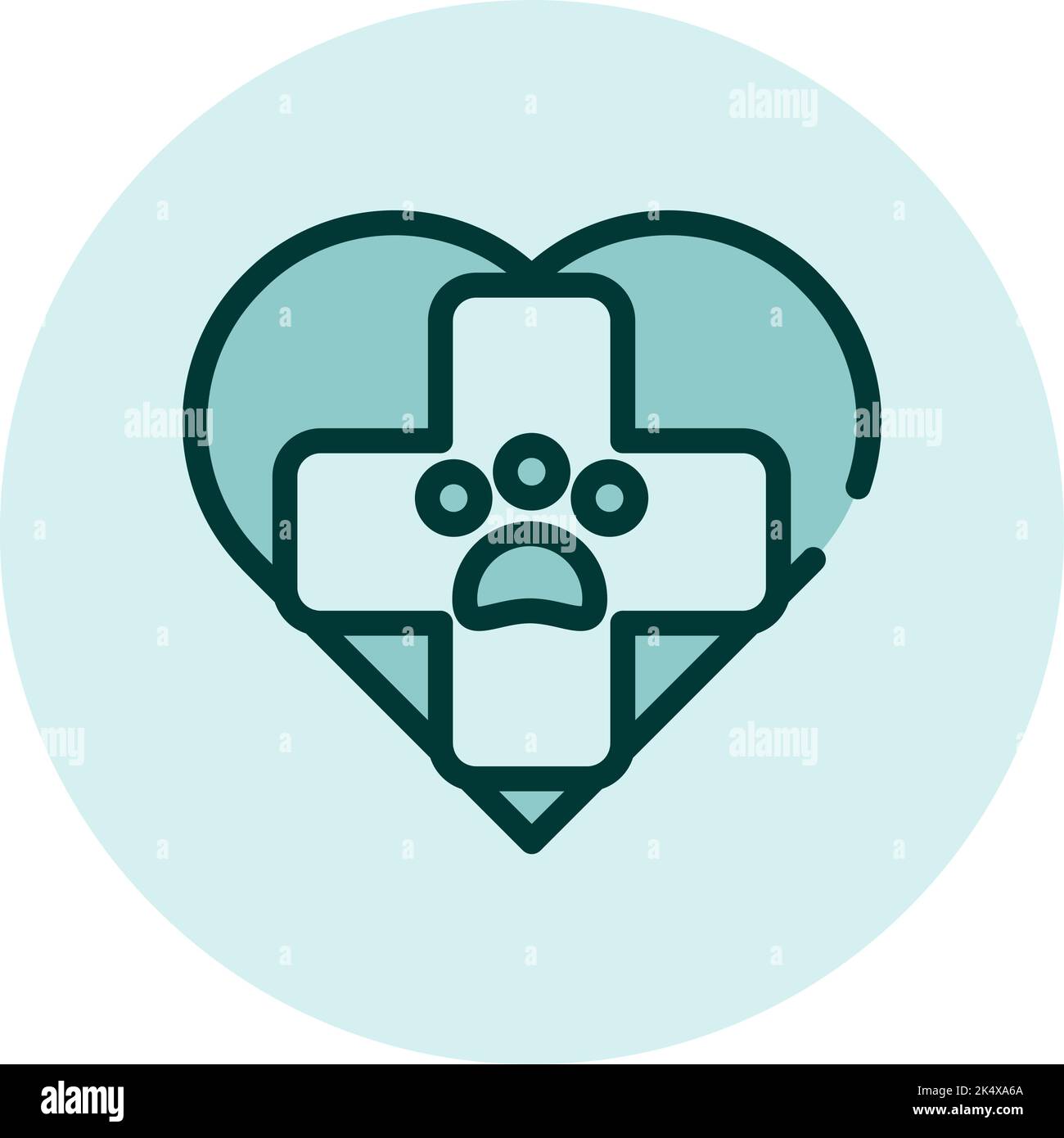 Servizio Vet, illustrazione, vettore su sfondo bianco. Illustrazione Vettoriale