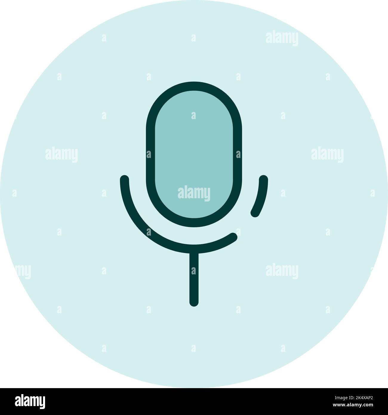 Icona del microfono, illustrazione, vettore su sfondo bianco. Illustrazione Vettoriale