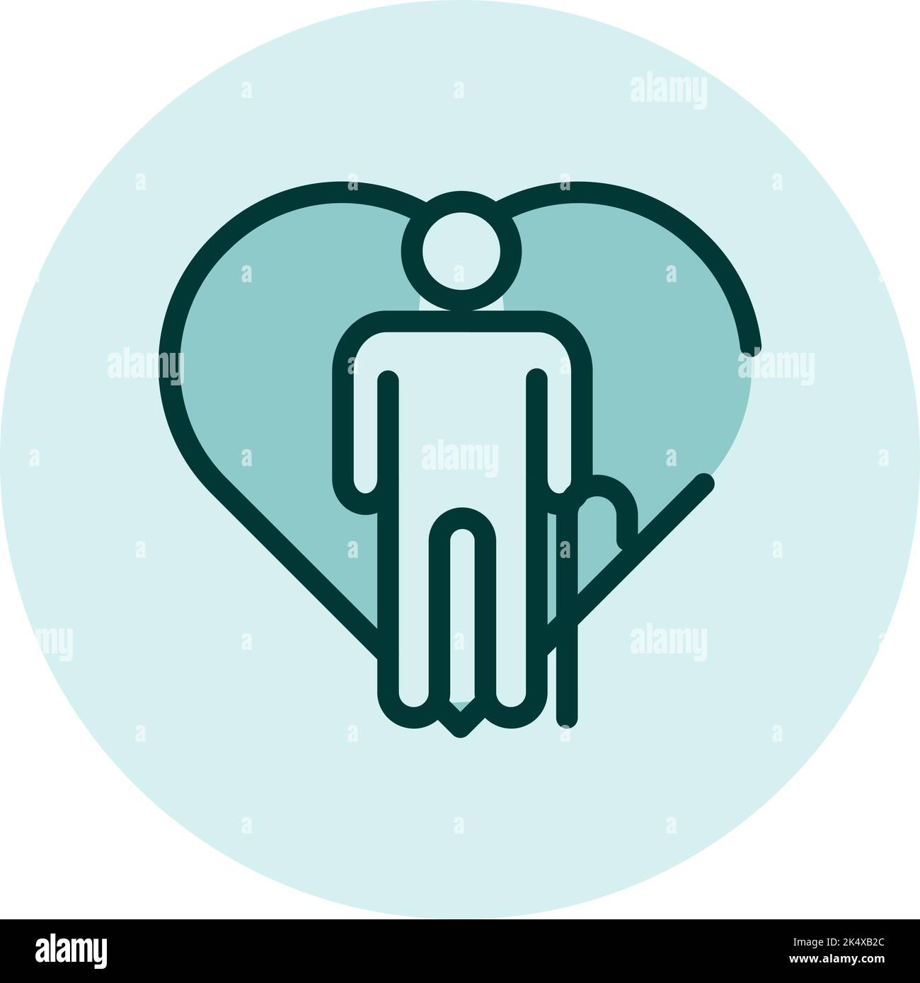 Assistenza agli anziani, illustrazione, vettore su sfondo bianco. Illustrazione Vettoriale