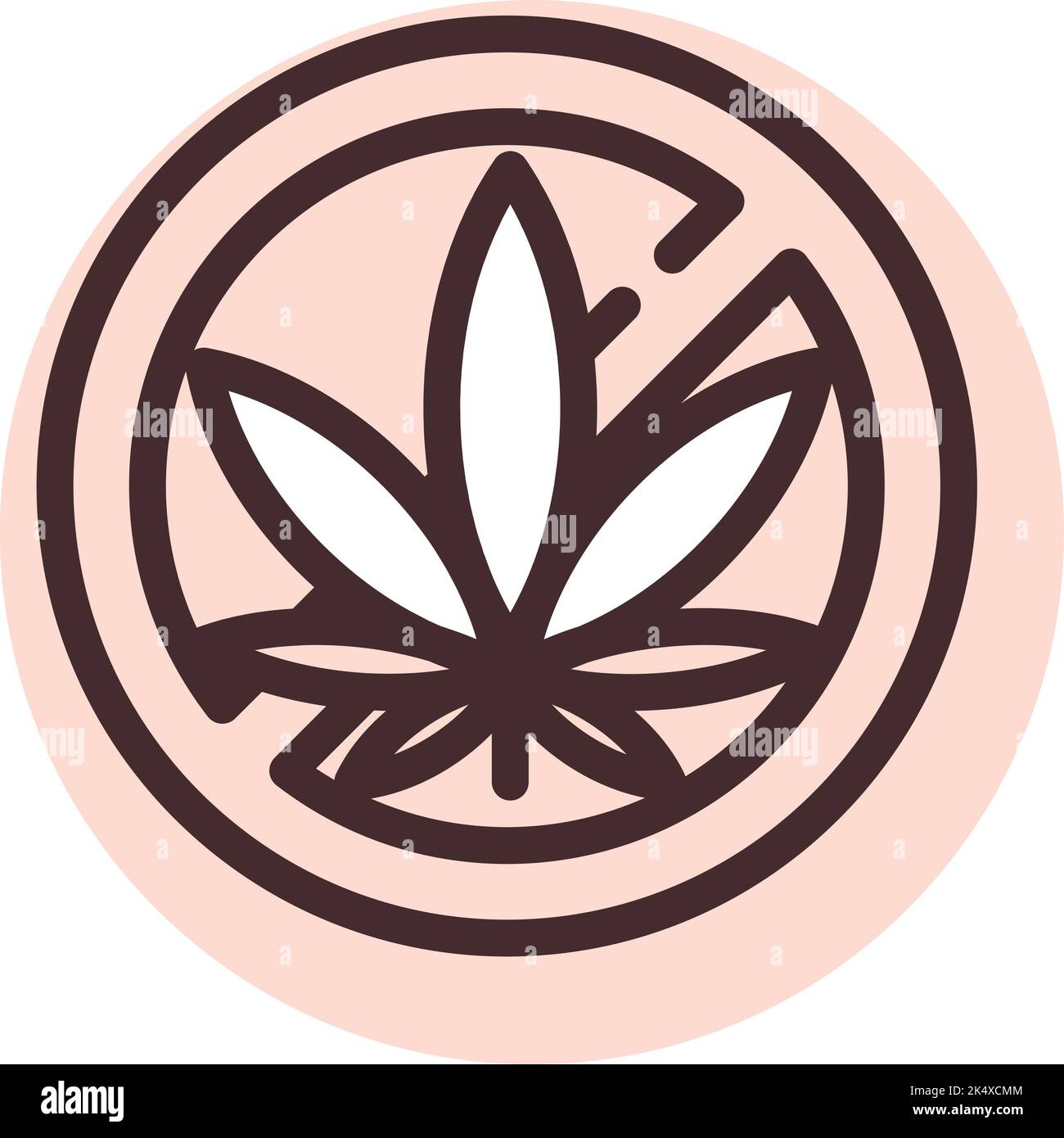 Nessuna marihuana, illustrazione, vettore su sfondo bianco. Illustrazione Vettoriale