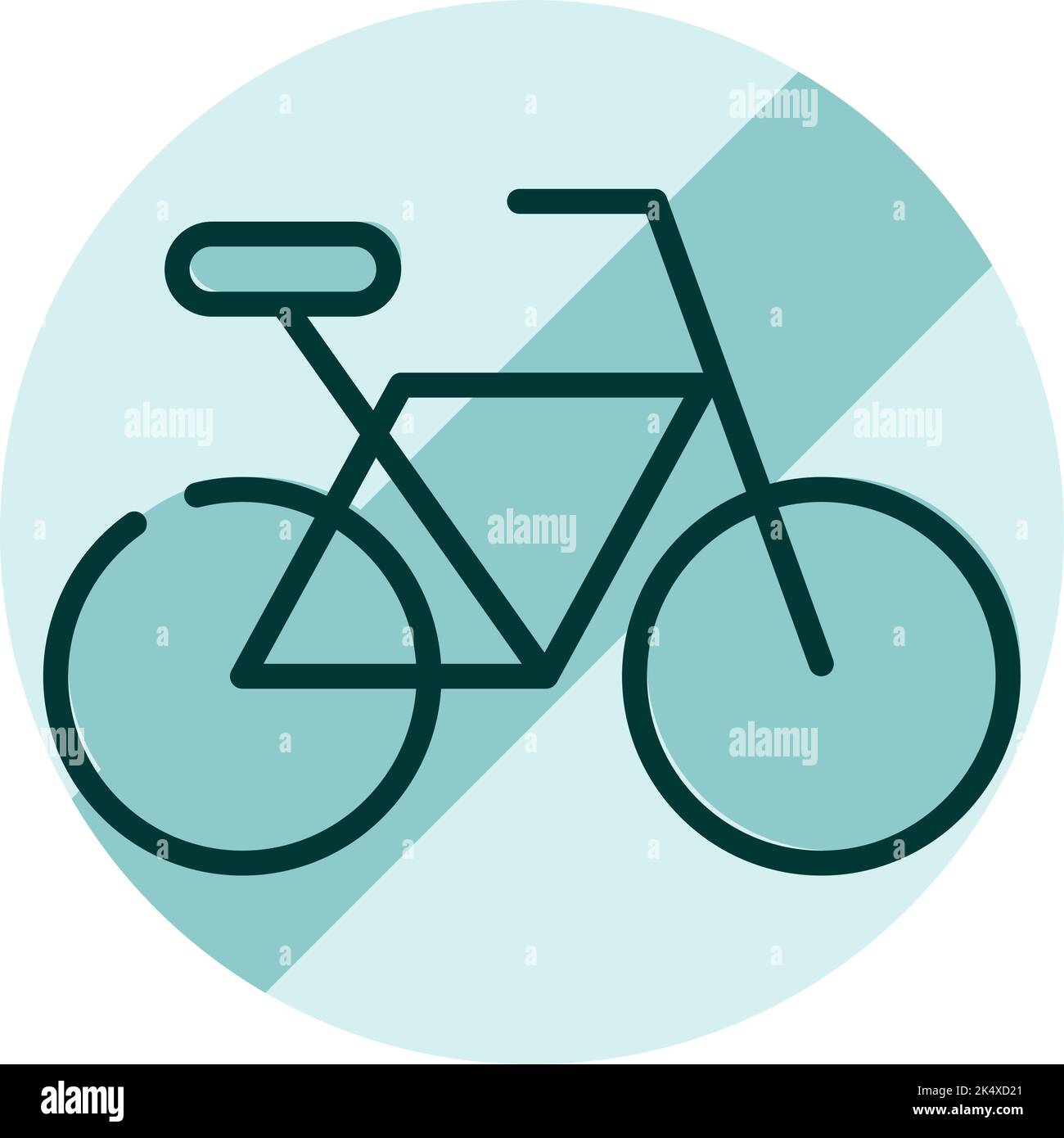 Segnale di avvertimento zona bicicletta, illustrazione, vettore su sfondo bianco. Illustrazione Vettoriale
