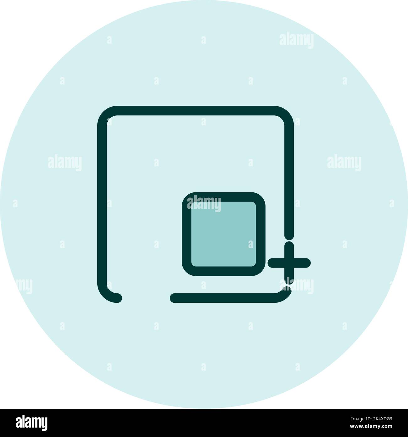 Aggiungi icona, illustrazione, vettore su sfondo bianco. Illustrazione Vettoriale