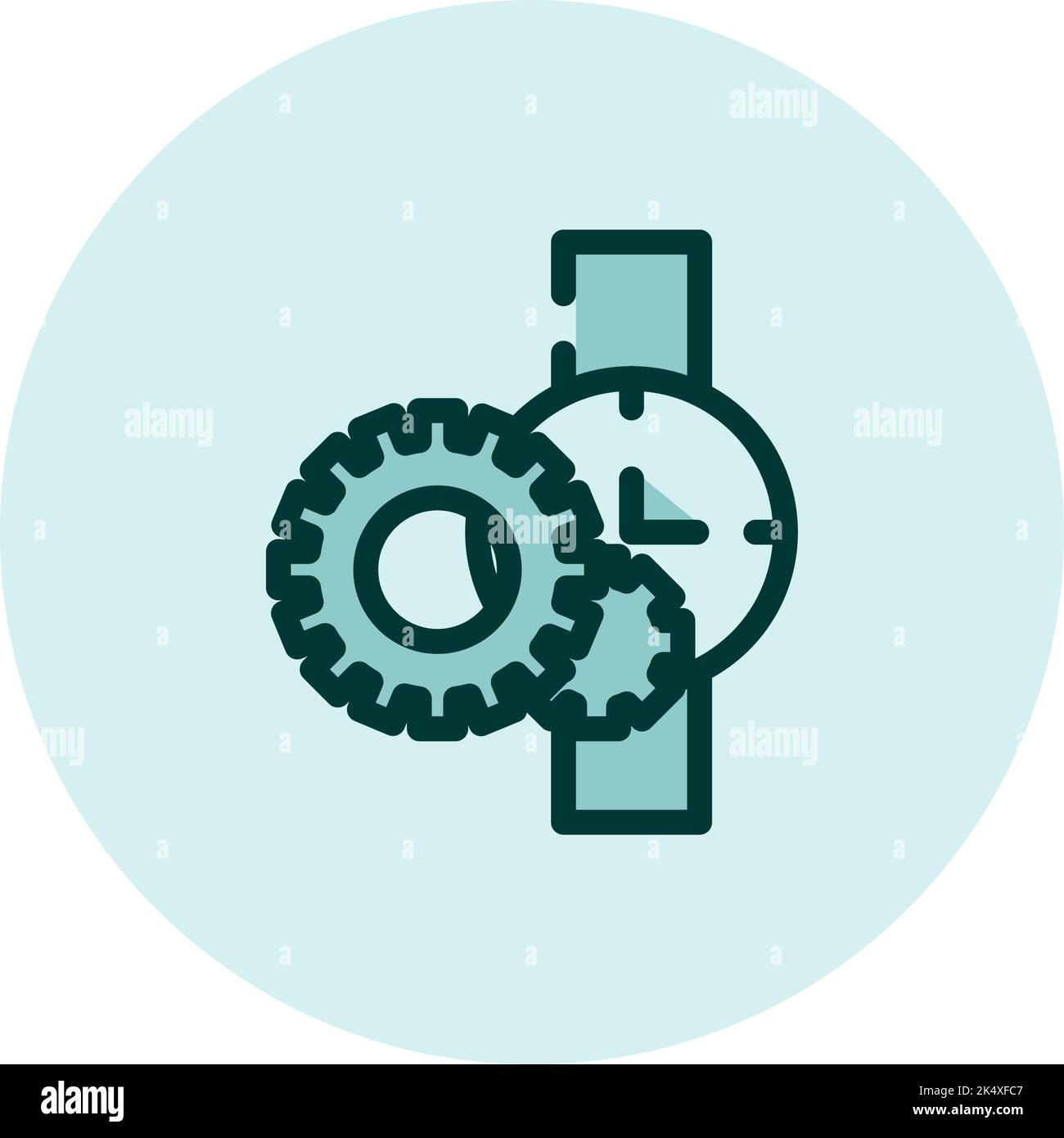 Guardare fare manutenzione, illustrazione, vettore su sfondo bianco. Illustrazione Vettoriale