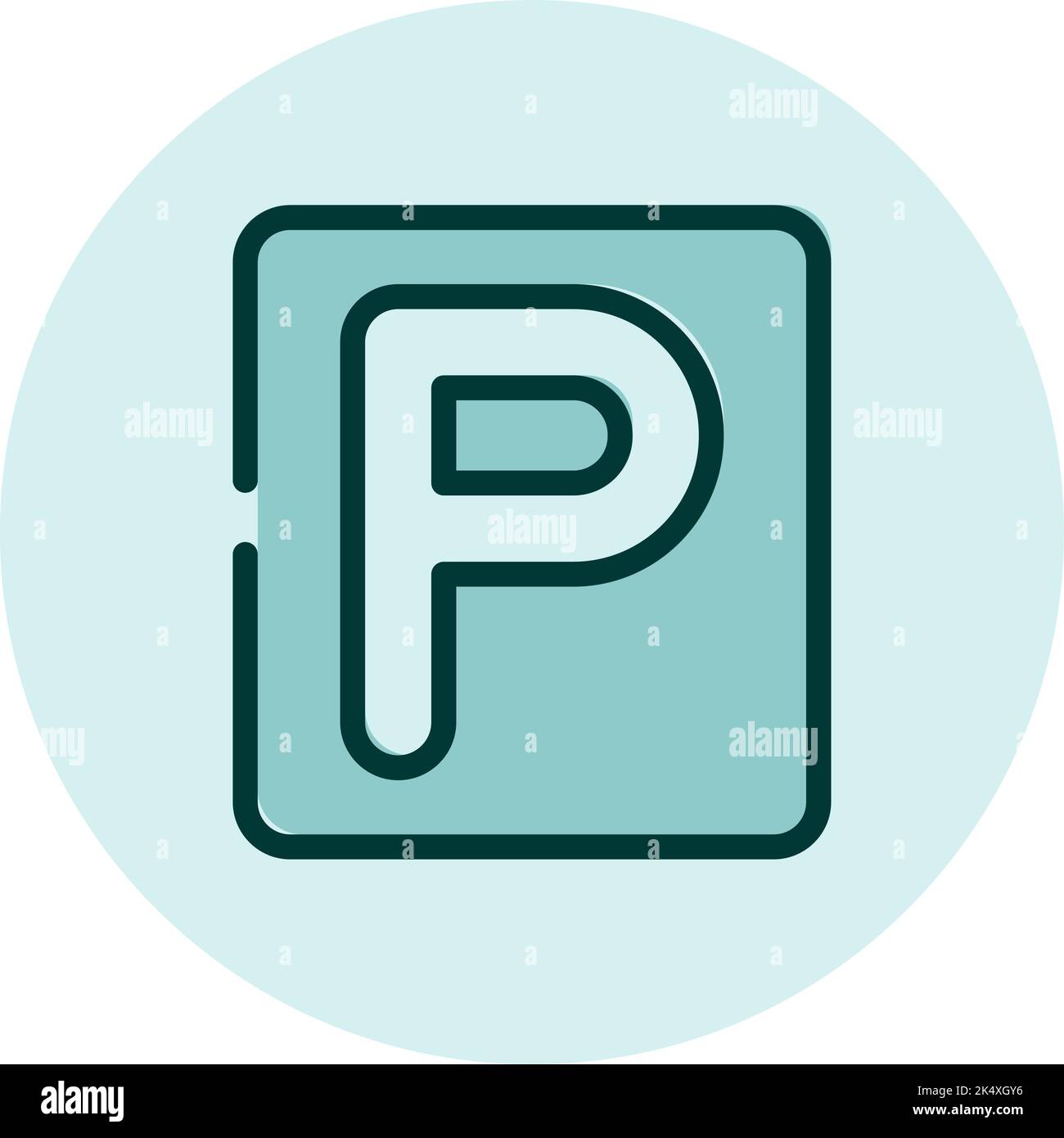 Segnale di avvertimento parcheggio, illustrazione, vettore su sfondo bianco. Illustrazione Vettoriale