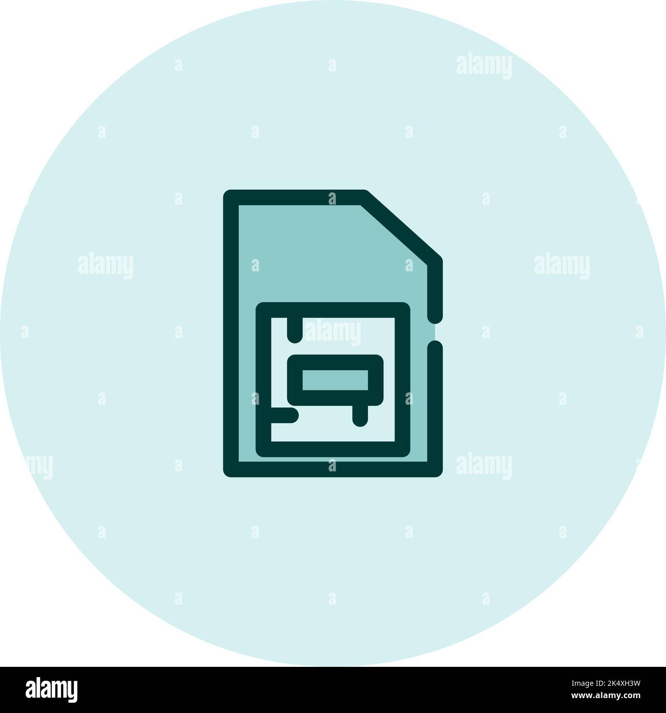 Icona della scheda SIM, illustrazione, vettore su sfondo bianco. Illustrazione Vettoriale