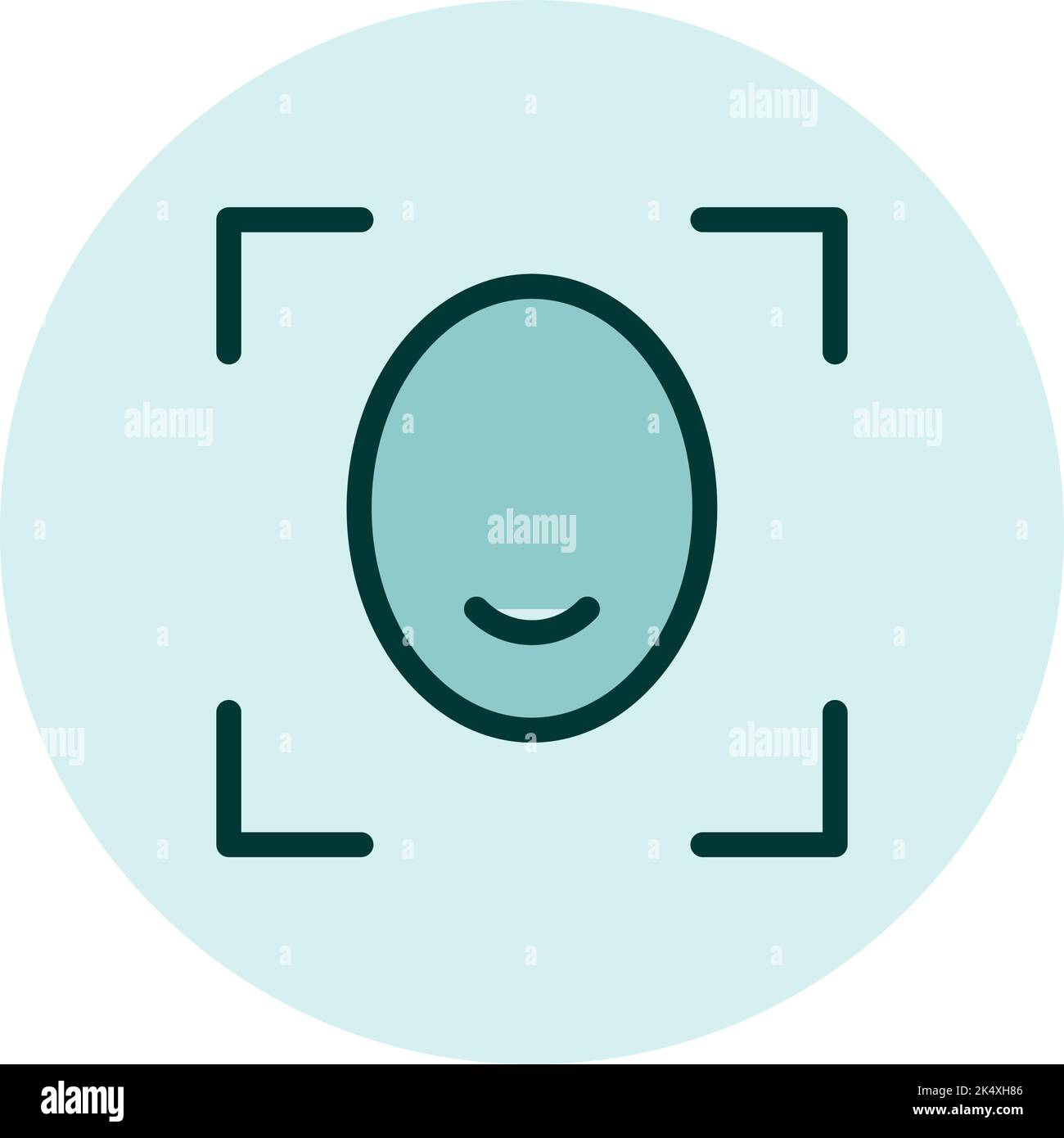 Icona Face ID, illustrazione, vettore su sfondo bianco. Illustrazione Vettoriale
