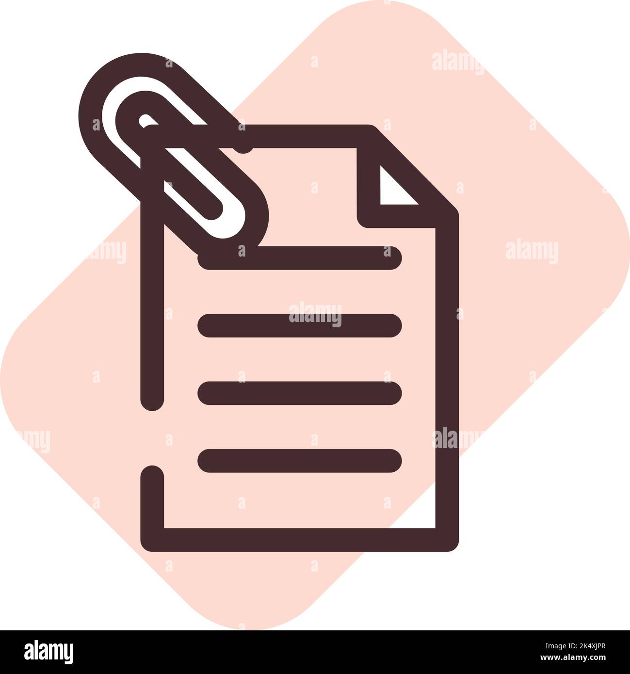 Allegato al documento del computer, illustrazione, vettore su sfondo bianco. Illustrazione Vettoriale
