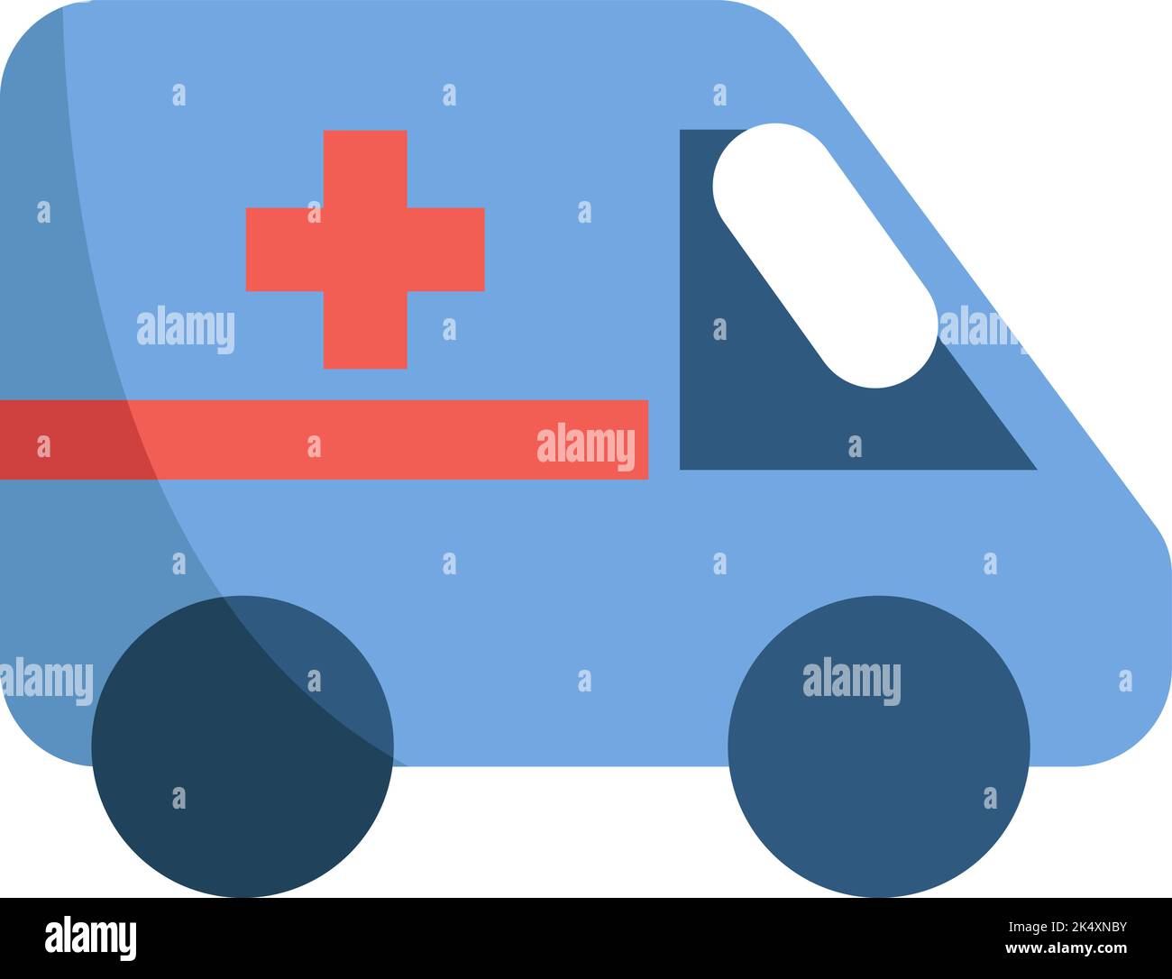 Ambulanza sanitaria, illustrazione, vettore su sfondo bianco. Illustrazione Vettoriale