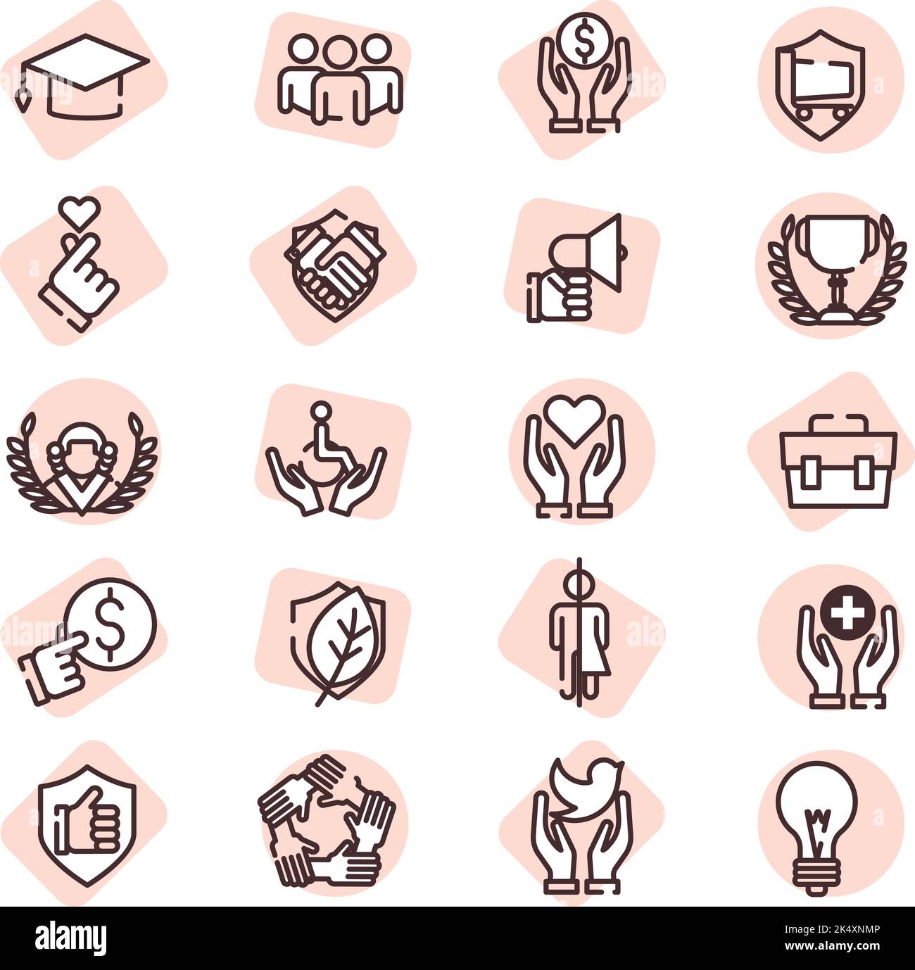 Diritti umani, illustrazione, vettore su sfondo bianco. Illustrazione Vettoriale