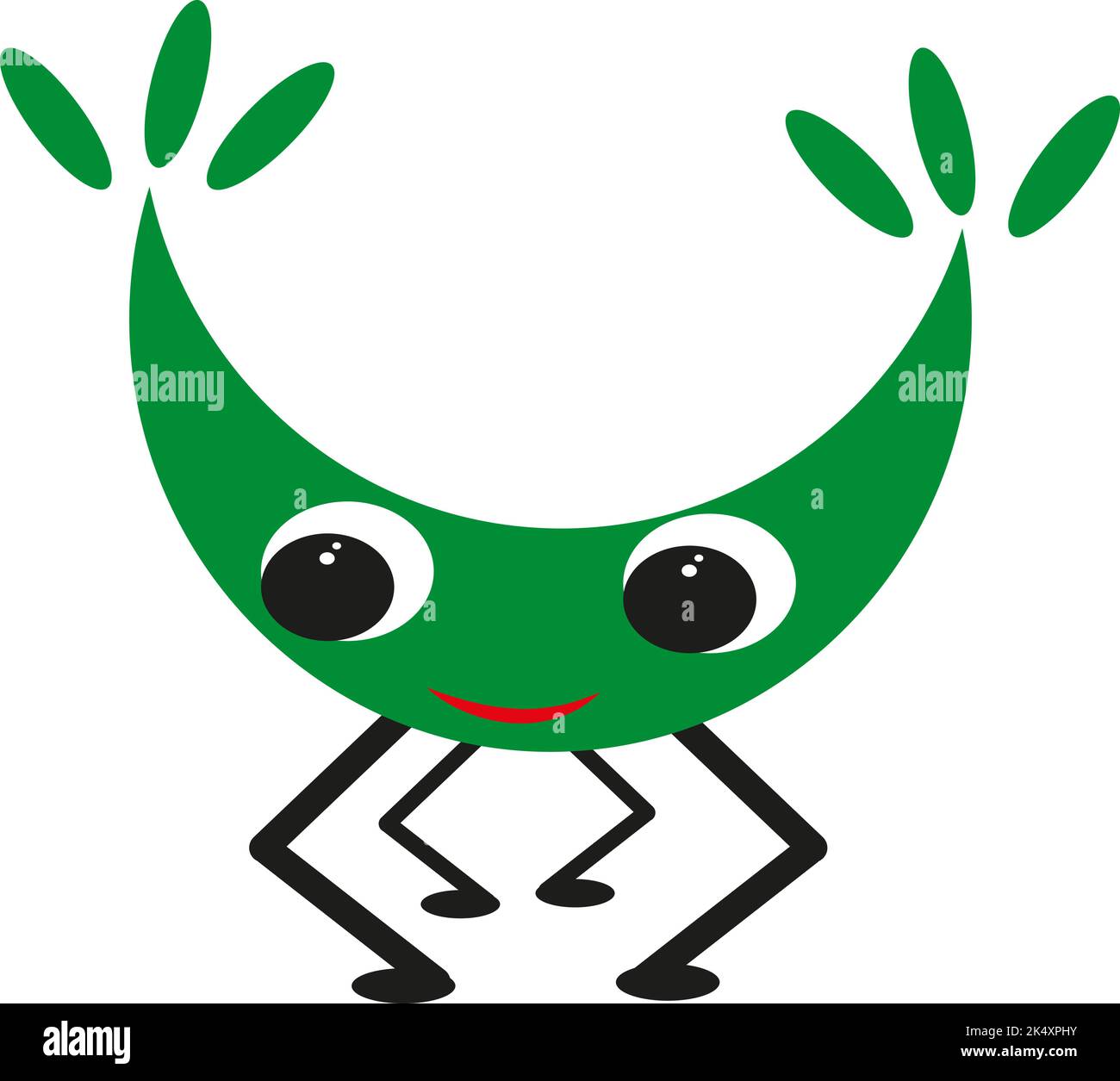 Simpatico mostro verde, illustrazione, vettore su sfondo bianco. Illustrazione Vettoriale