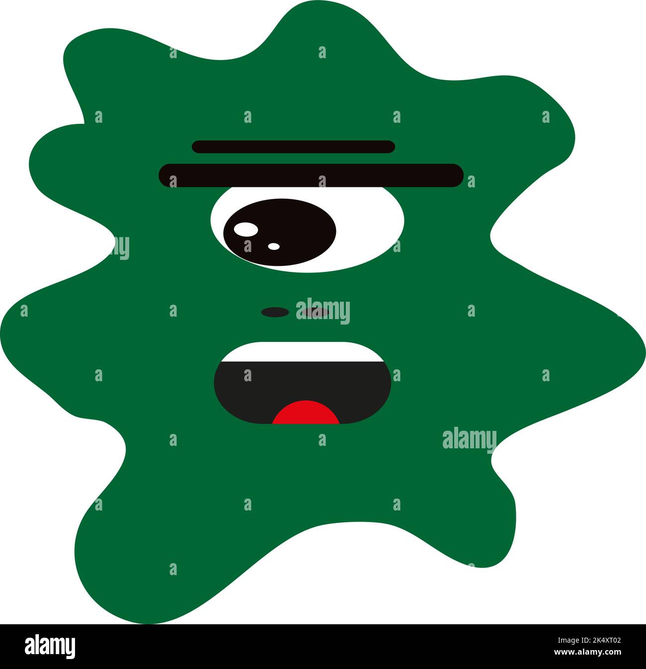 Mostro verde strano, illustrazione, vettore su sfondo bianco. Illustrazione Vettoriale