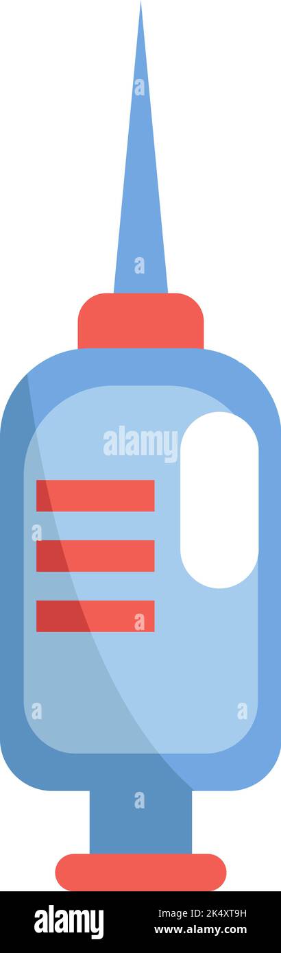 Iniezione sanitaria, illustrazione, vettore su sfondo bianco. Illustrazione Vettoriale