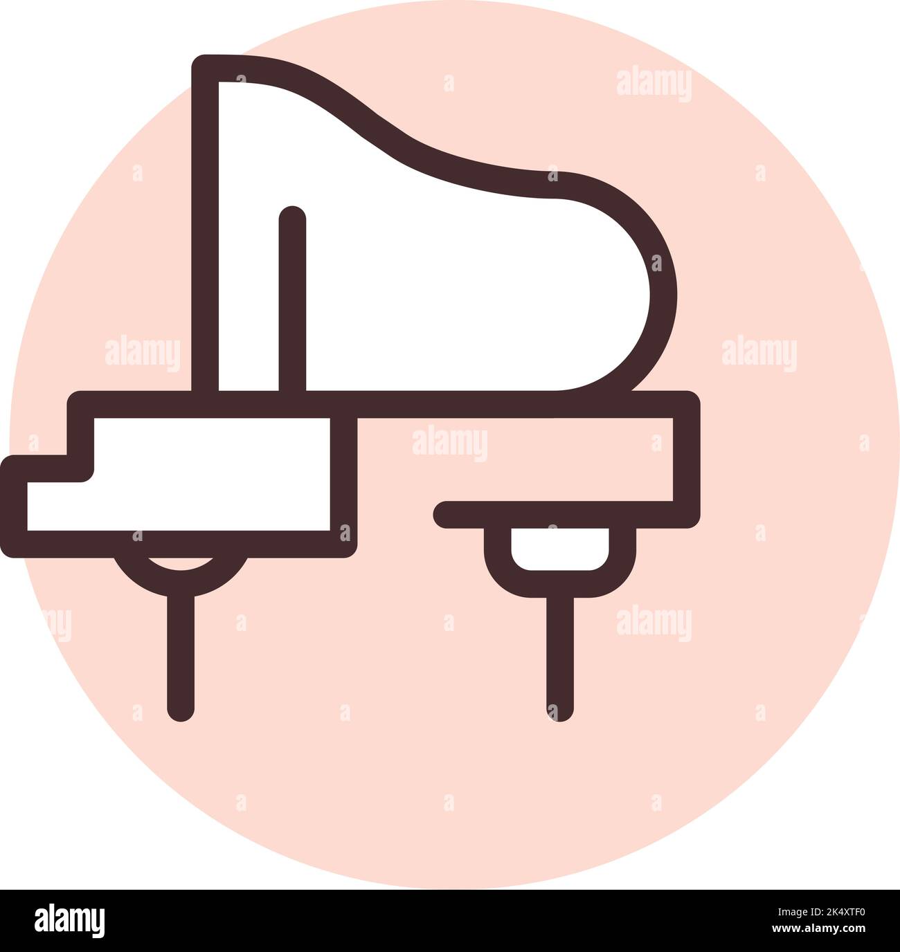 Pianoforte, illustrazione, vettore su sfondo bianco. Illustrazione Vettoriale