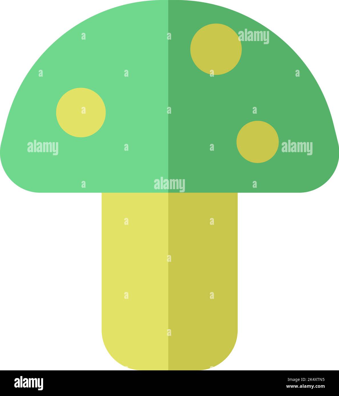 Funghi verdi, illustrazione, vettore su sfondo bianco. Illustrazione Vettoriale
