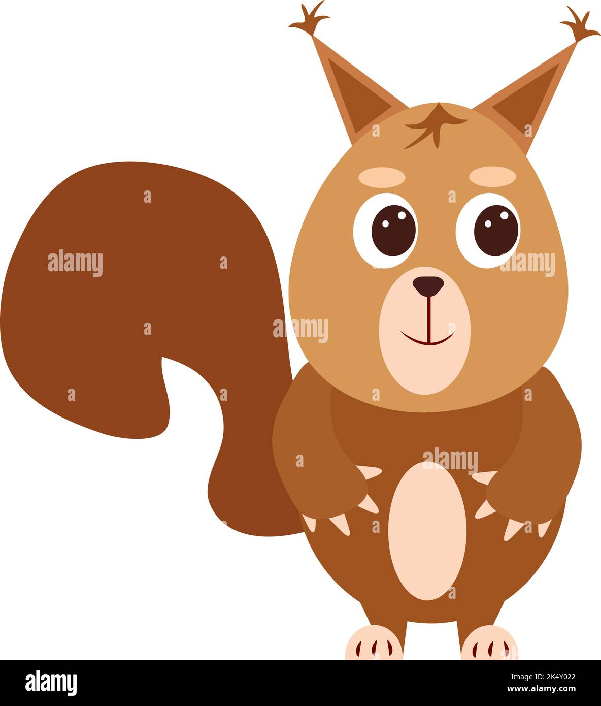 Lo scoiattolo medita, illustrazione, vettore su sfondo bianco. Illustrazione Vettoriale