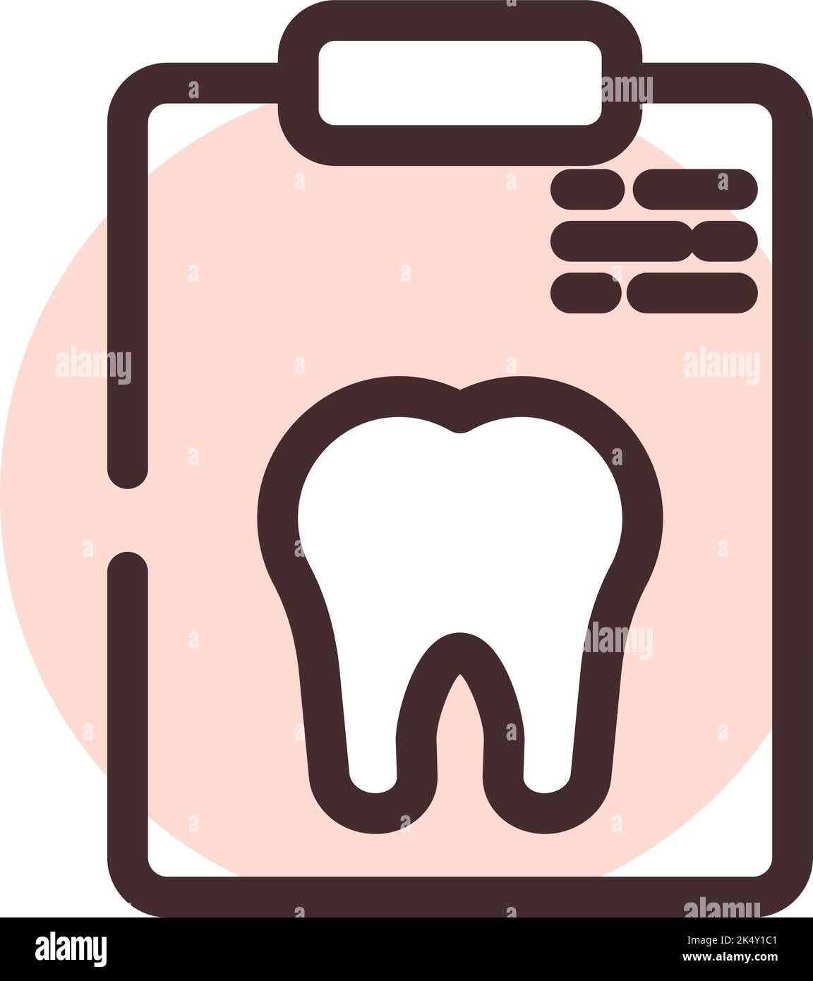 Raggi X del dente, illustrazione, vettore su sfondo bianco. Illustrazione Vettoriale